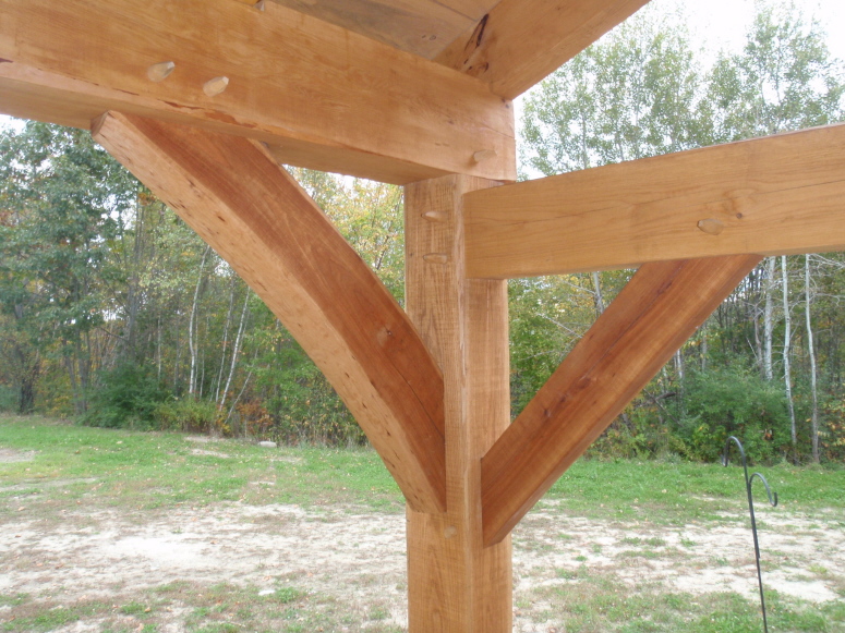 Custom Timber Frame Entry Porch Construction Turner Maine
